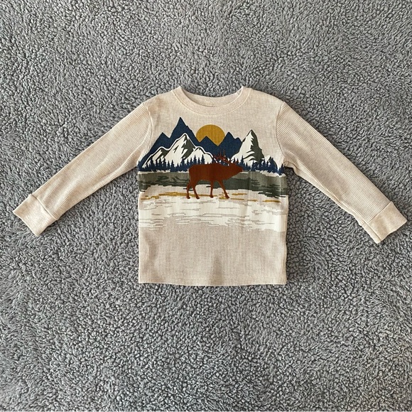 Long sleeve shirts toddler boy 2T Garanimals Outdoors Moose Bear Nature - Picture 2 of 16